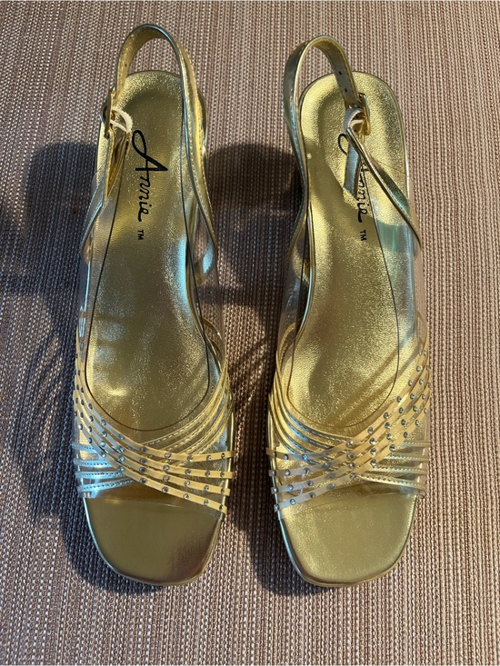Annie Shoes - NEW! Women’s Dressy Gold Strap Shoes Size 10 Narrow